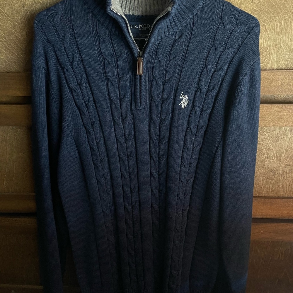 U.S. Polo Assn. Men's Dark Blue Zip-Up Sweater